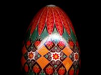 Fall Florals Ukrainian Easter Egg Pysanky By So Jeo : Pysanky Pysanka ukrainian ukraine easter egg batik art sojeo orange red flowers brown green fall floral batik decoration gift